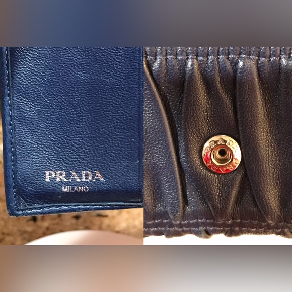 PRADA Gathered Lambskin Leather Trifold Wallet πππ₯ - Picture 11 of 17